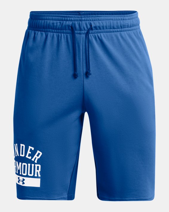 Men's UA Rival Terry Colorblock Shorts, Blue, pdpMainDesktop image number 4